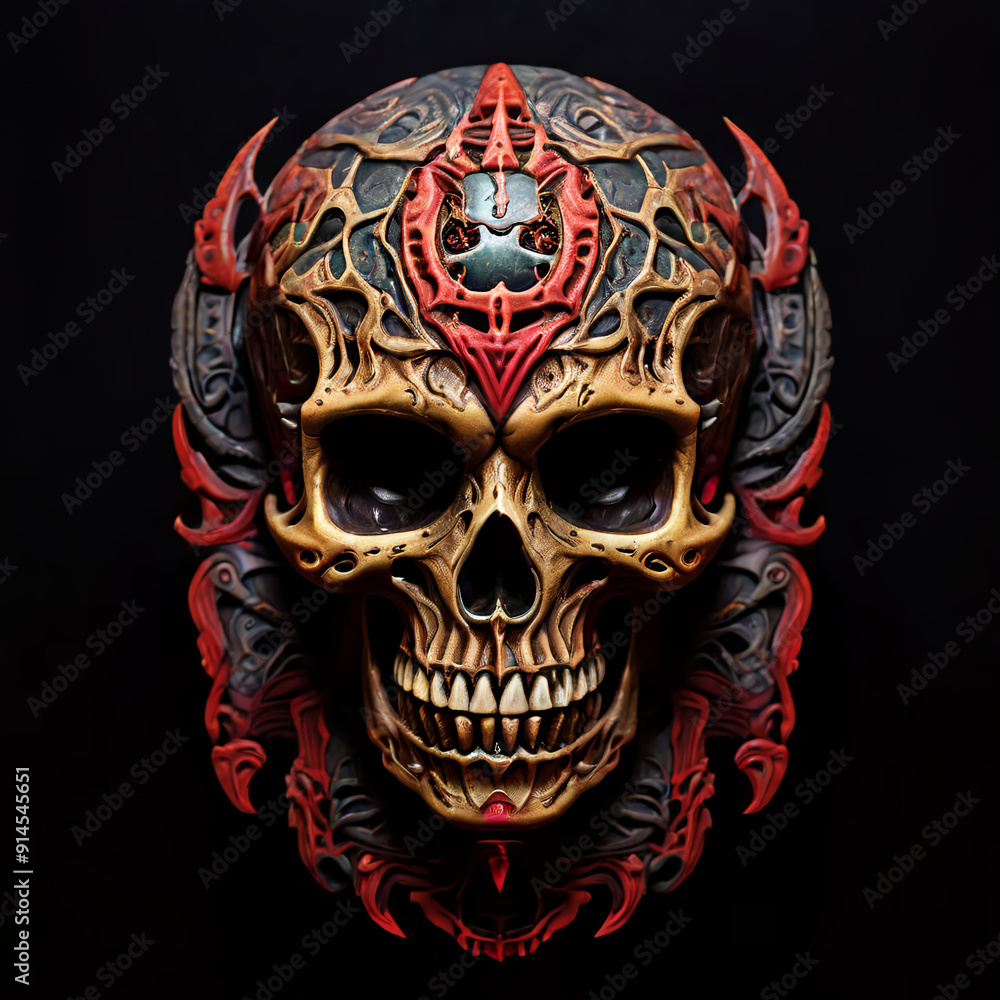 Fototapeta premium skull totem해골 토템Generative AI