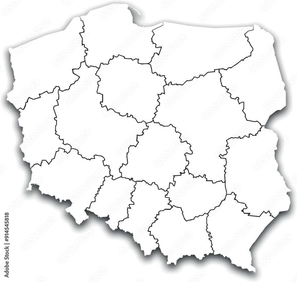 POLAND MAP WITH ADMINISTRATIVE DIVISIONS AND PROVINCES POLAND MAP WITH ADMINISTRATIVE DIVISIONS AND PROVINCES