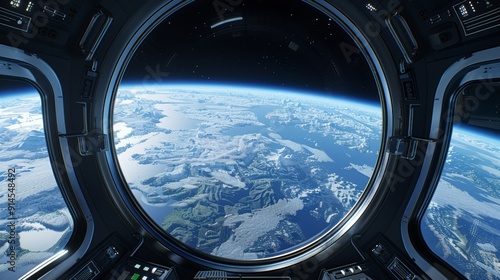 Fototapeta Naklejka Na Ścianę i Meble -  A view of the Earth from a space shuttle