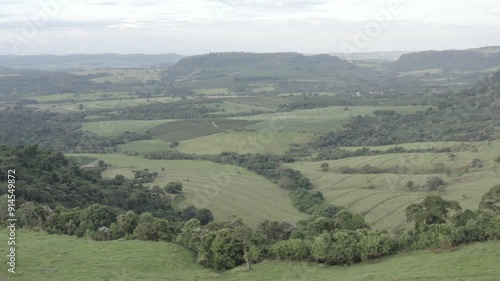 Drone view of roadside landscape