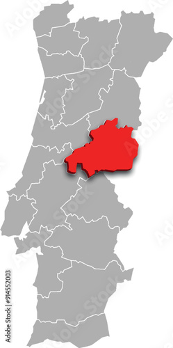 CASTELO BRANCO DISTRICT of PORTUGAL 3d isometric map WITH ADMINISTRATIVE DIVISIONS
