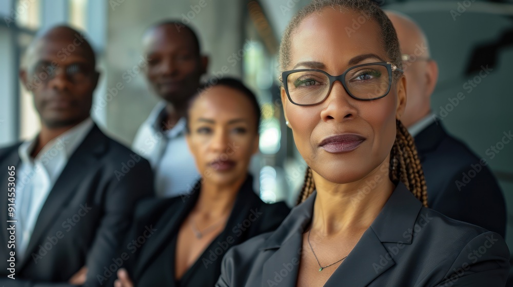 Obraz premium business businesswoman office mature middle aged group woman portrait corporate manager. black businessperson teamwork team partner