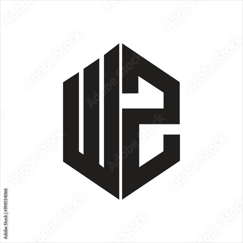 Letter Wz modern company branding flat logo