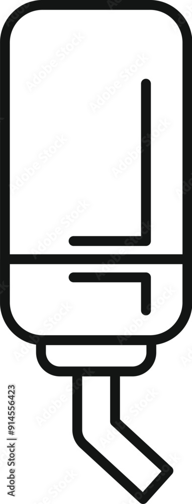 Simple line icon of a water feeder usually attached to a birdcage for birds to drink Simple line icon of a water feeder usually attached to a birdcage for birds to drink
