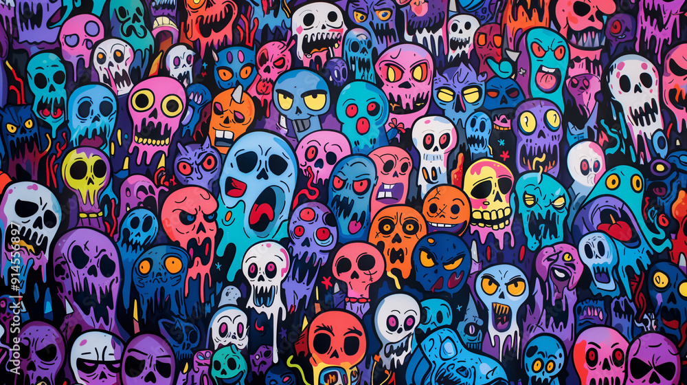 Comic skull pattern Comic skull pattern