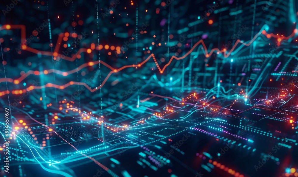 Complex financial chart with diverse data points and economic indicators Complex financial chart with diverse data points and economic indicators