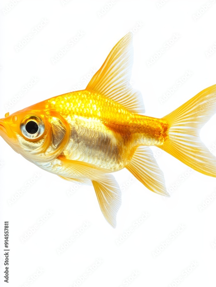 Golden Fish Swimming in Water Golden Fish Swimming in Water