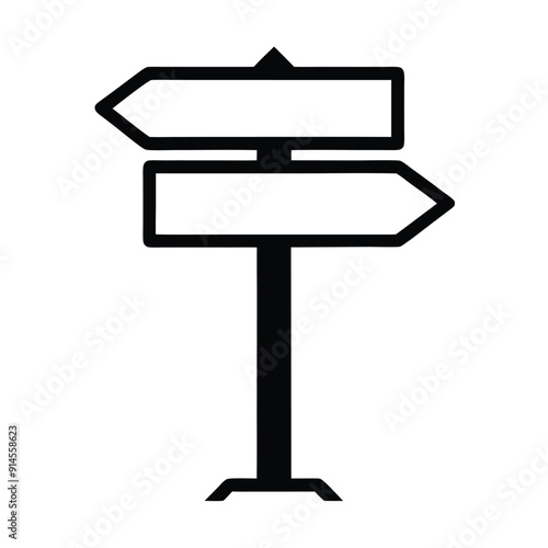 a sigh post icon vector art illustration 