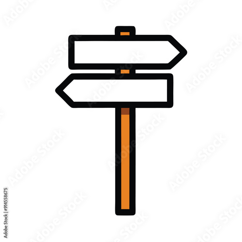 a sigh post icon vector art illustration 