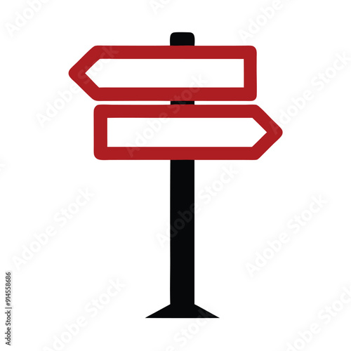 a sigh post icon vector art illustration 
