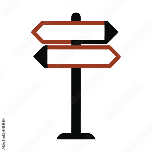 a sigh post icon vector art illustration 