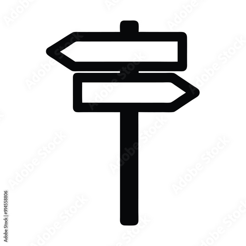 a sigh post icon vector art illustration 