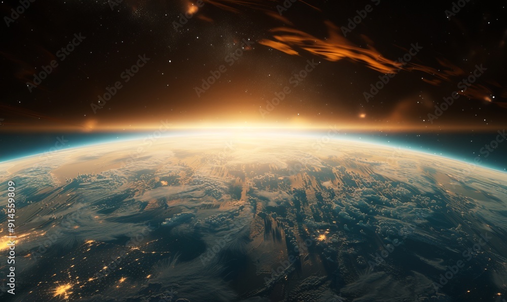 3D Render of a Planet Horizon with Atmospheric Glow 3D Render of a Planet Horizon with Atmospheric Glow