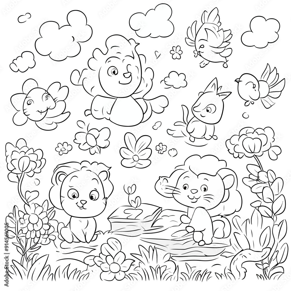 Obraz premium coloring book illustration 