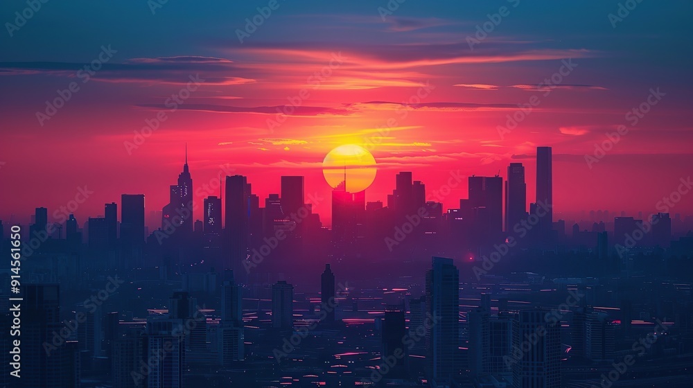 Obraz premium Cityscape Sunset