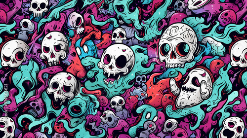 pattern with skull 3