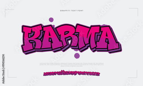 Graffiti Bubble Alphabet, Dripping gradient color paint font with uppercase letters.