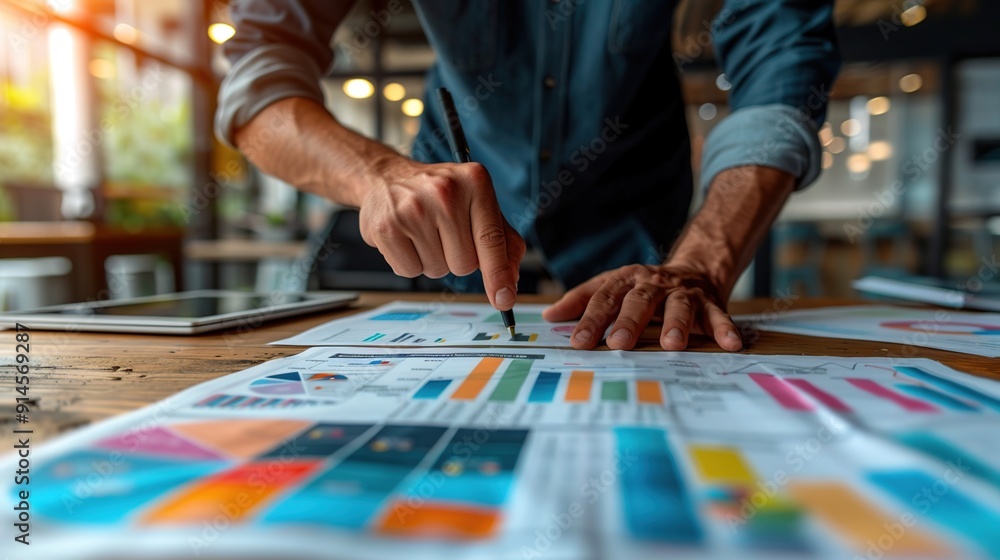 Businessman Analyzing Data Charts Businessman Analyzing Data Charts