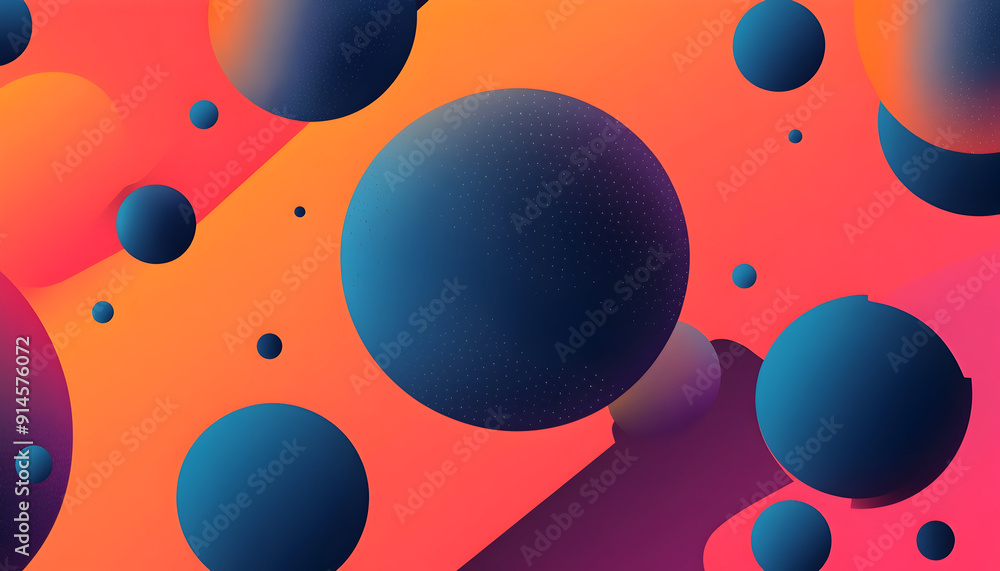 Abstract Spheres Illustration in a Minimalist Style Abstract Spheres Illustration in a Minimalist Style