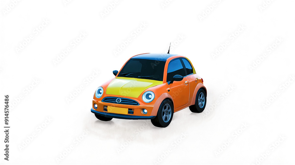 3d cartoon mascot of cute car, isolated on white background 3d cartoon mascot of cute car, isolated on white background
