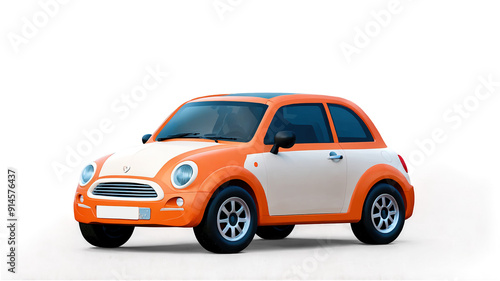 3d cartoon mascot of cute car, isolated on white background