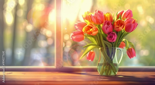 Vase Filled With Pink and Yellow Flowers