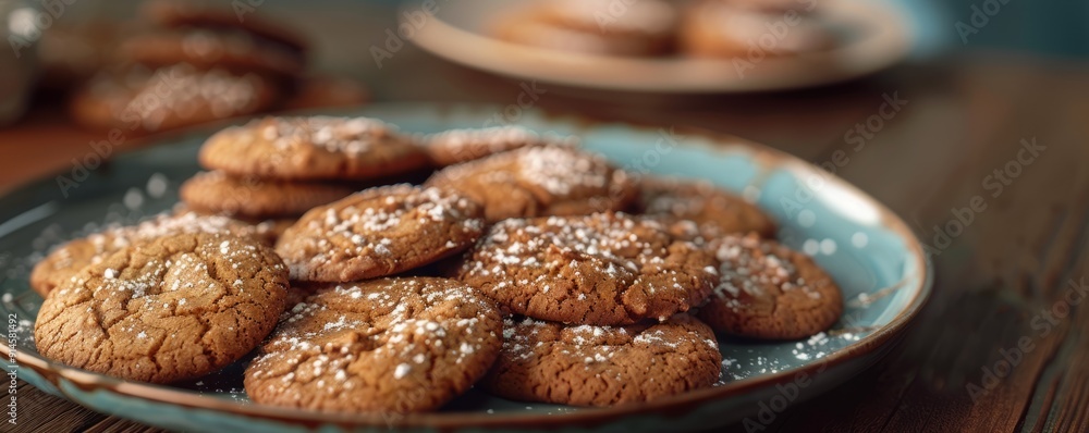 Plate of homemade cookies, 4K hyperrealistic photo Plate of homemade cookies, 4K hyperrealistic photo