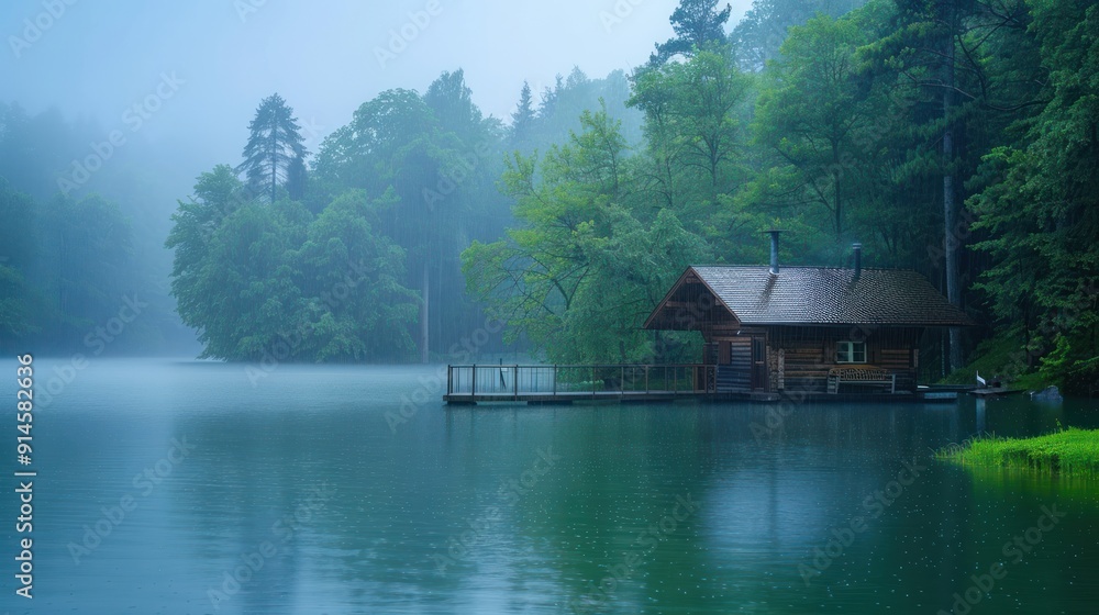 Cabin on a Misty Lake Cabin on a Misty Lake