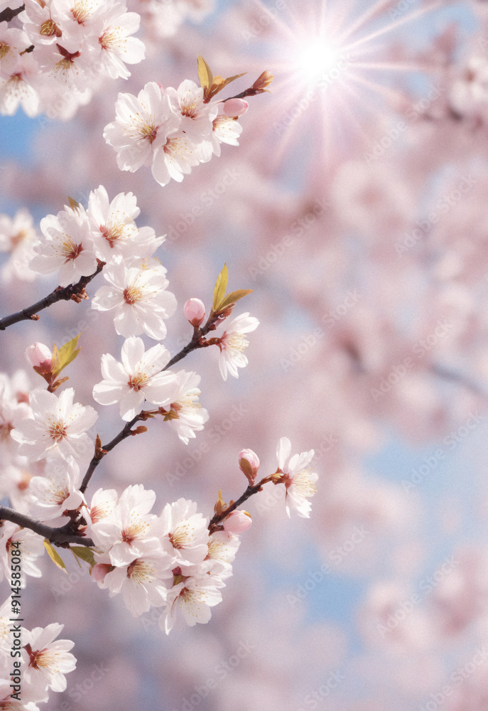 Sakura. Branches with pink flowers on a plain background for publications. Sakura. Branches with pink flowers on a plain background for publications.