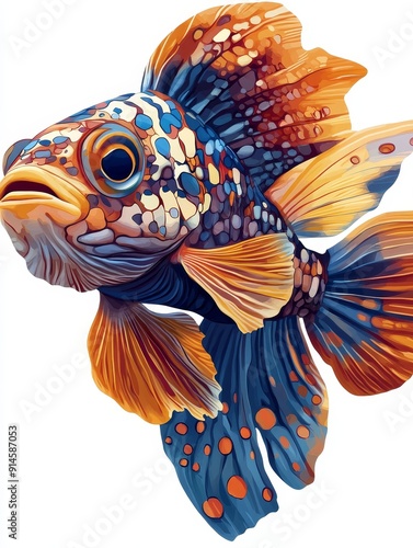 Colorful Fish with Detailed Scales