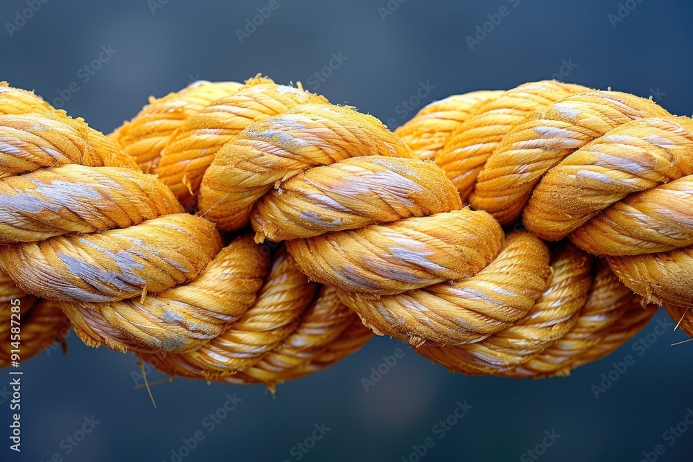 Close-up of a Yellow Rope Knot Close-up of a Yellow Rope Knot