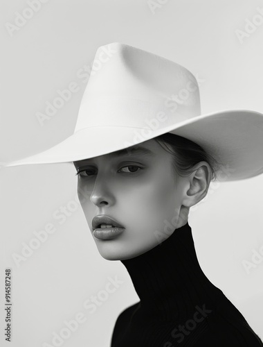 Woman Wearing White Hat