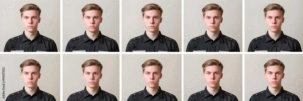 Obraz premium Precisely Composed Passport Photos for Official Identification and Documentation