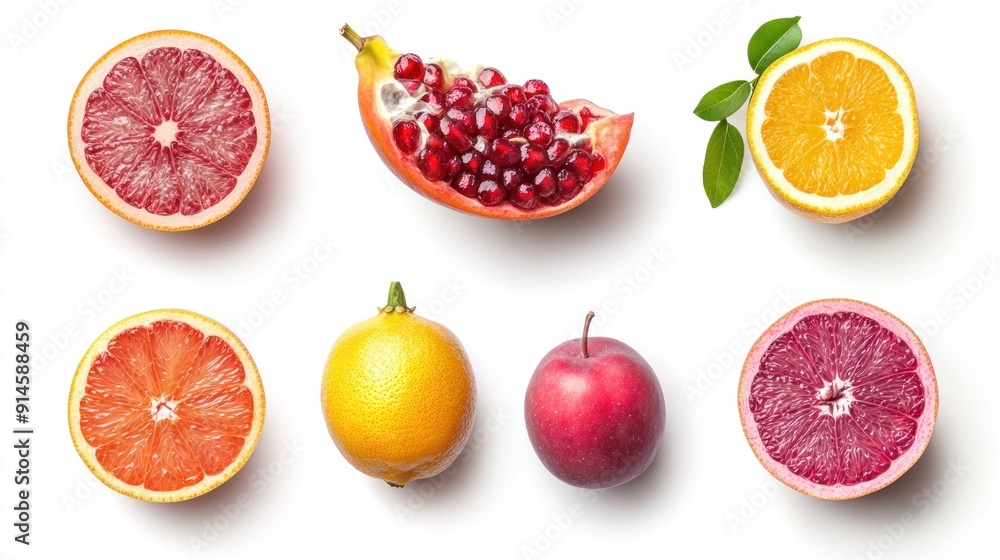 Ripe fruits isolated on white background Ripe fruits isolated on white background