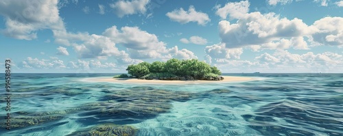 Coral atoll in the ocean, 4K hyperrealistic photo photo