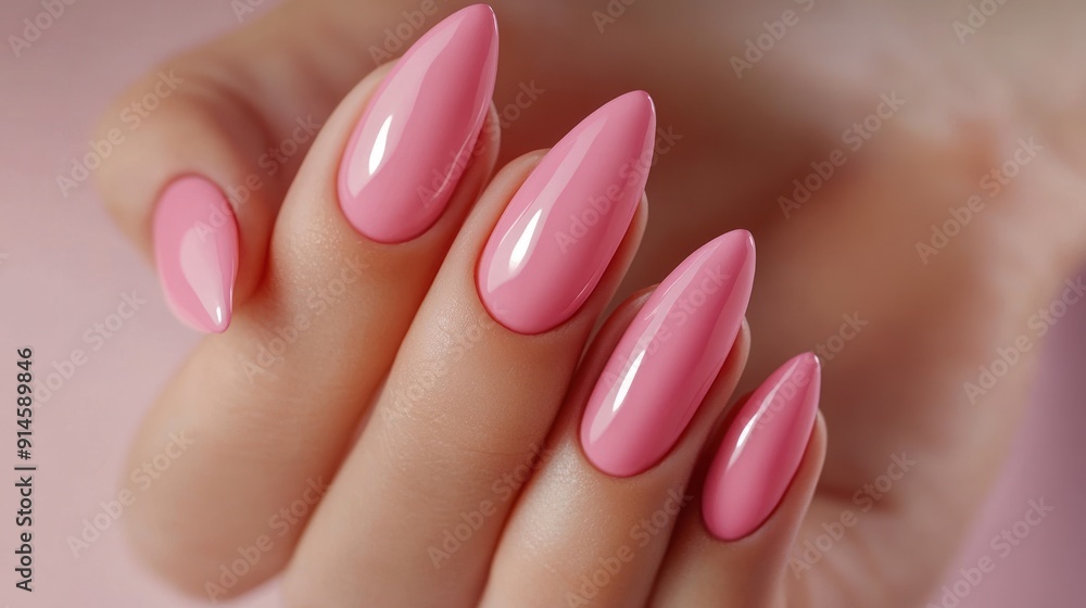 woman s hand with pink nail polish in close up, showcasing beautiful manicure woman s hand with pink nail polish in close up, showcasing beautiful manicure