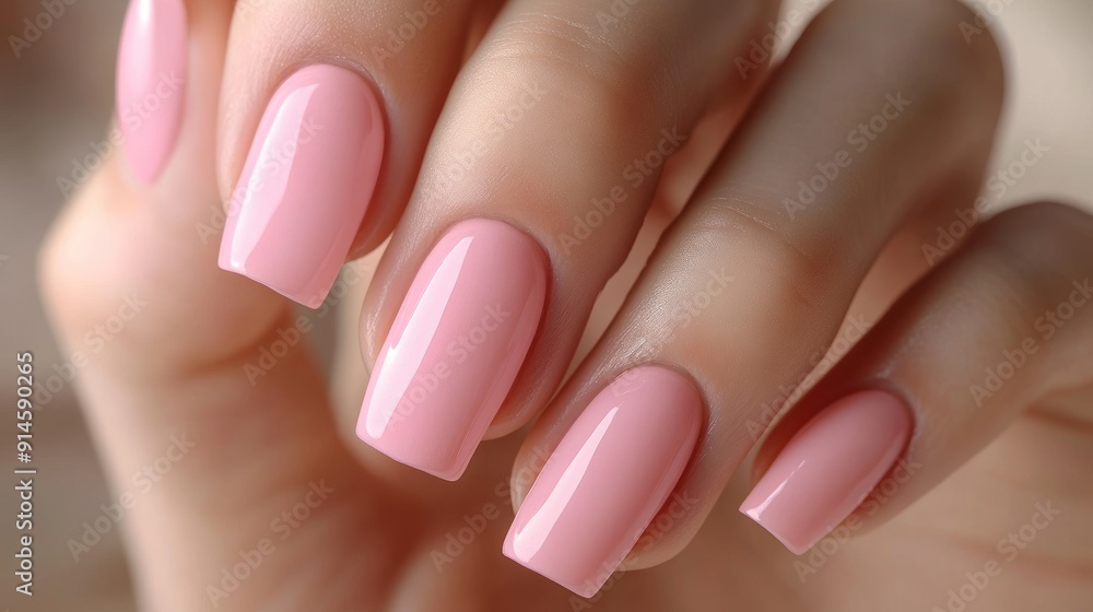 woman s hand with pink nail polish in close up, showcasing beautiful manicure woman s hand with pink nail polish in close up, showcasing beautiful manicure