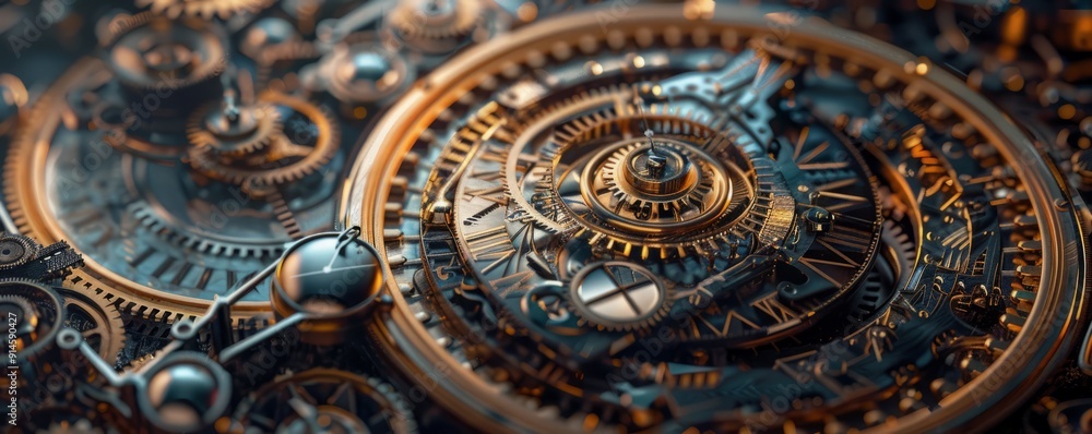 Steampunk Clockwork Mechanism, 4K hyperrealistic photo Steampunk Clockwork Mechanism, 4K hyperrealistic photo