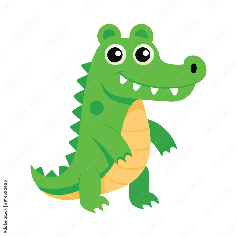 Obraz premium Adorable Cartoon Crocodile Illustration for Kids