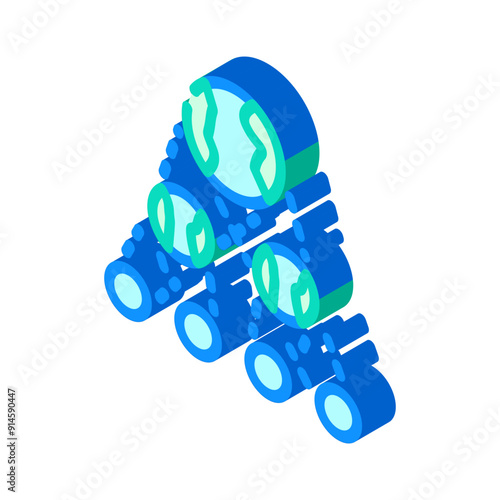 the existence of parallel universes isometric icon vector. the existence of parallel universes sign. isolated symbol illustration