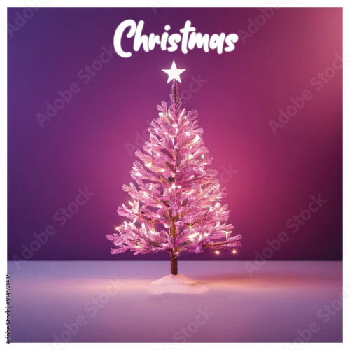 christmas card with christmas tree