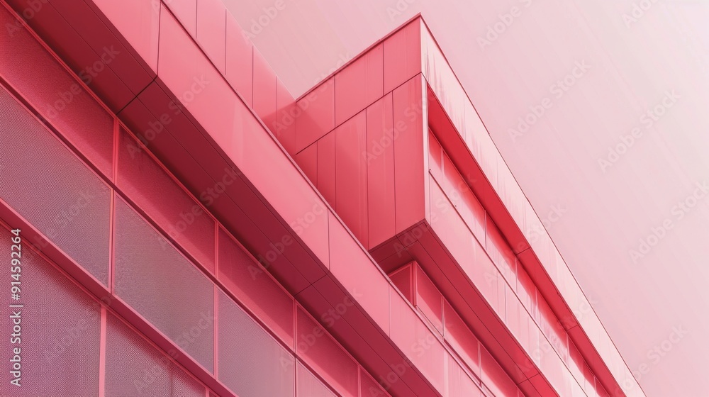 Fototapeta premium Modern Building Interior With Geometric Shapes