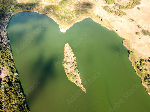 Aerial view of Pchelina Reservoir, Bulgaria photo