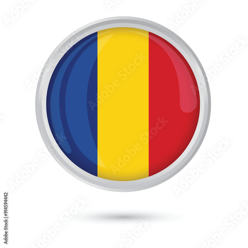 Free Download Round Romanian Flag original colors, High-Quality vector Illustration for Patriotic Projects and Educational Use, Red, Yellow, Blue Tricolor isolated on white background Great Union Day 1st December - GFXLoad