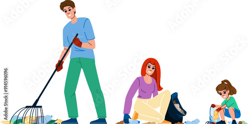 garbage clean up day vector. environment plastic, beach litter, earth world garbage clean up day character. people flat cartoon illustration
