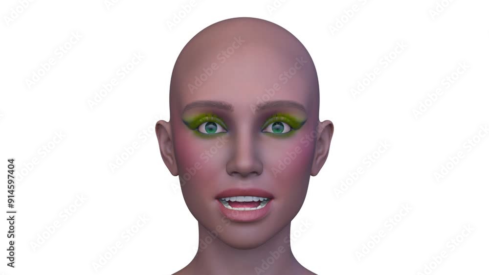 女性の顔アップ 3DCGレンダリング 女性の顔アップ 3DCGレンダリング