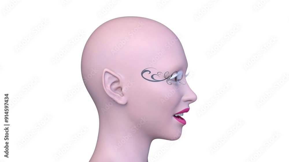 女性の顔アップ 3DCGレンダリング 女性の顔アップ 3DCGレンダリング