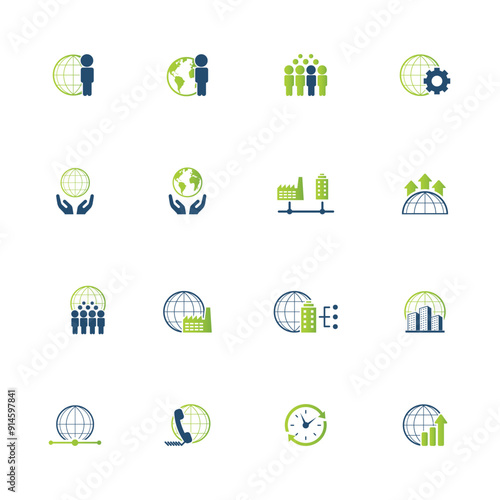 Universal business management and human resources icon set. Universal icons for web and mobile. Vector.	