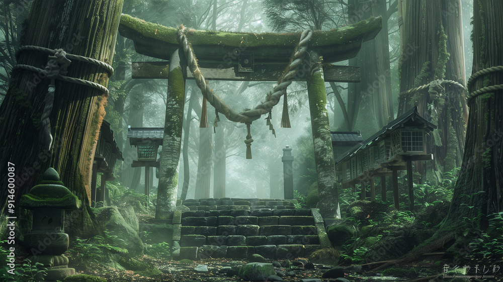 原生林に佇む古い神社 原生林に佇む古い神社