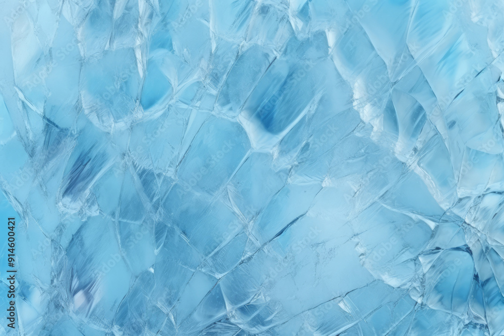 Obraz premium Processed collage of thick layer of cracked ice texture. Background for banner, backdrop or texture